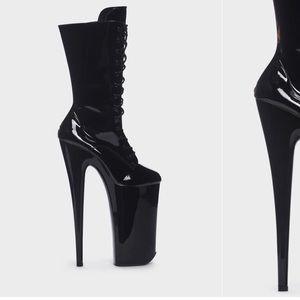 Black platform boots, size 11